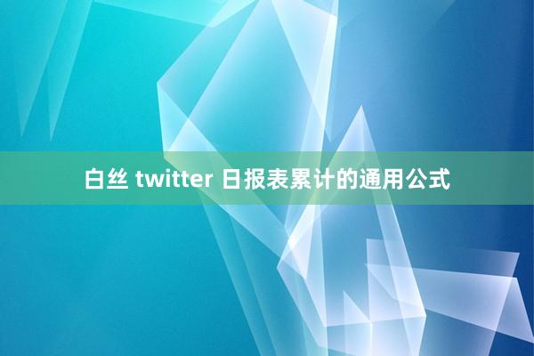 白丝 twitter 日报表累计的通用公式