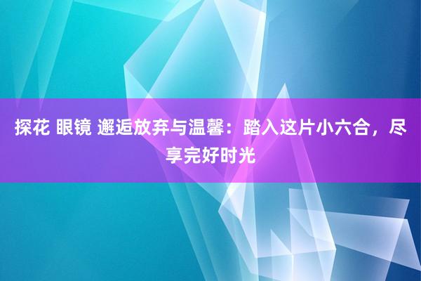 探花 眼镜 邂逅放弃与温馨：踏入这片小六合，尽享完好时光