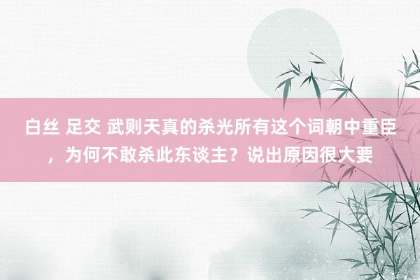 白丝 足交 武则天真的杀光所有这个词朝中重臣，为何不敢杀此东谈主？说出原因很大要