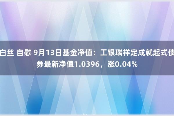 白丝 自慰 9月13日基金净值：工银瑞祥定成就起式债券最新净值1.0396，涨0.04%