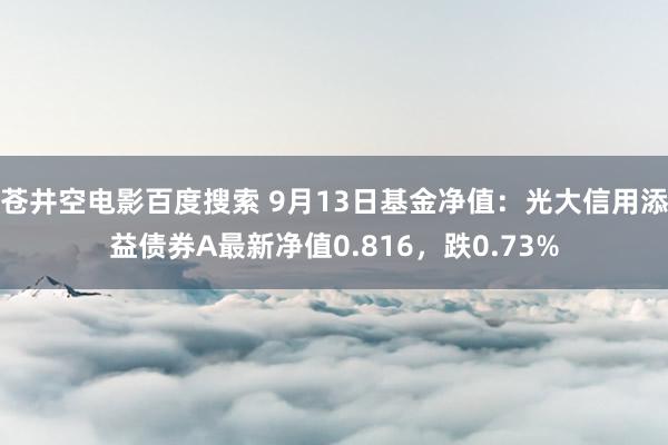 苍井空电影百度搜索 9月13日基金净值：光大信用添益债券A最新净值0.816，跌0.73%