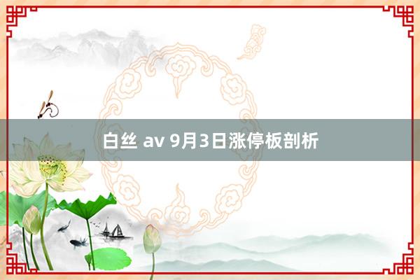 白丝 av 9月3日涨停板剖析