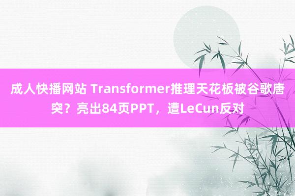 成人快播网站 Transformer推理天花板被谷歌唐突？亮出84页PPT，遭LeCun反对