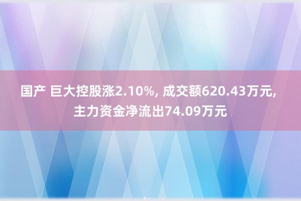 国产 巨大控股涨2.10%， 成交额620.43万元， 主力资金净流出74.09万元