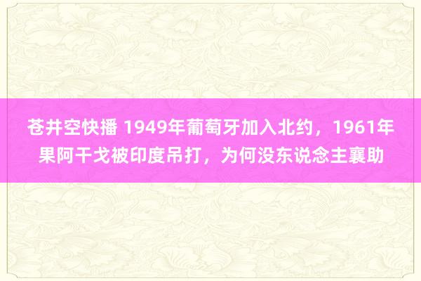 苍井空快播 1949年葡萄牙加入北约，1961年果阿干戈被印度吊打，为何没东说念主襄助