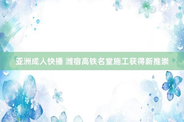 亚洲成人快播 潍宿高铁名堂施工获得新推崇