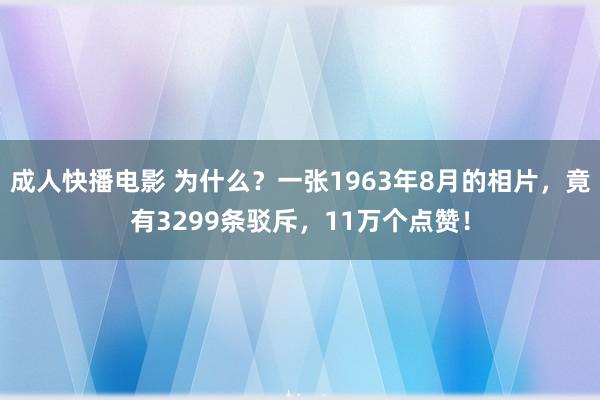 成人快播电影 为什么？一张1963年8月的相片，竟有3299条驳斥，11万个点赞！