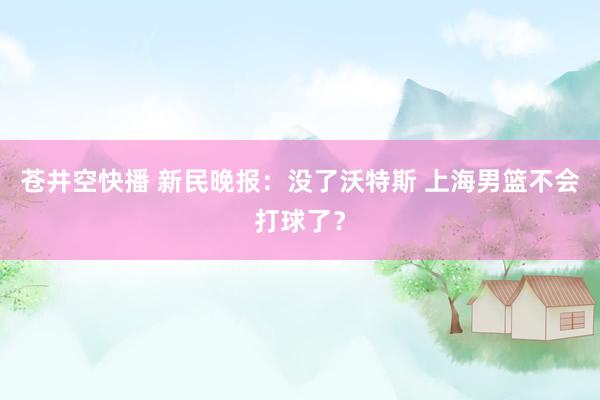 苍井空快播 新民晚报：没了沃特斯 上海男篮不会打球了？