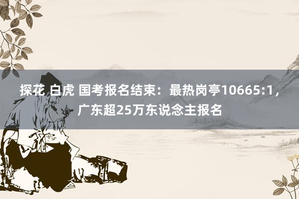 探花 白虎 国考报名结束：最热岗亭10665:1，广东超25万东说念主报名