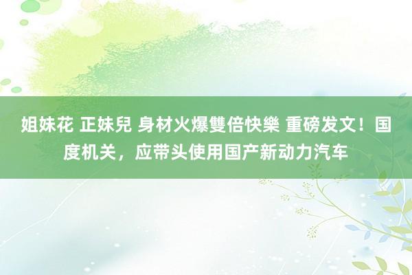 姐妹花 正妹兒 身材火爆雙倍快樂 重磅发文！国度机关，应带头使用国产新动力汽车