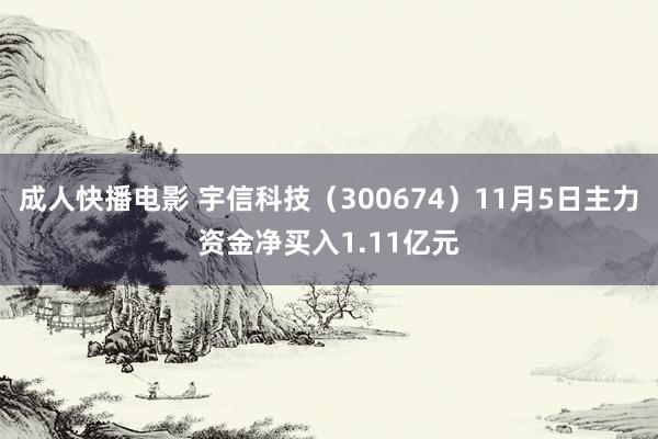 成人快播电影 宇信科技（300674）11月5日主力资金净买入1.11亿元